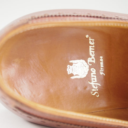 極美品★(伊)ステファノ・ベーメル SIZE 42.5【定価20万円以上★ハンドソーンウェルテッド製法/セミブローグ】茶/Stefano Bemer★o550