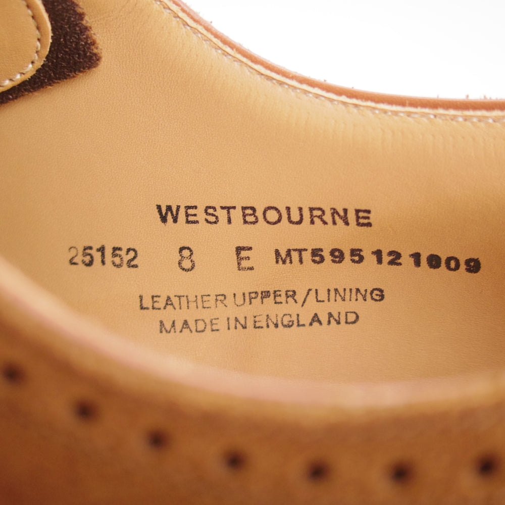 極美品★クロケット&ジョーンズ 8E【定価￥126,500-★WESTBOURNE/バーニーズNY別注】348ラスト/クォーターブローグ/スエード/茶★o015