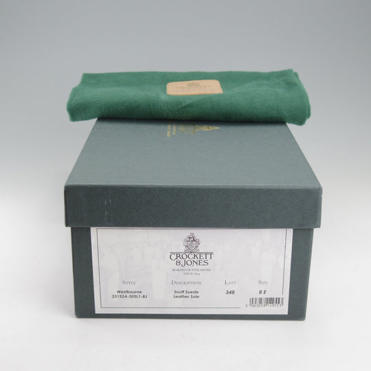 極美品★クロケット&ジョーンズ 8E【定価￥126,500-★WESTBOURNE/バーニーズNY別注】348ラスト/クォーターブローグ/スエード/茶★o015