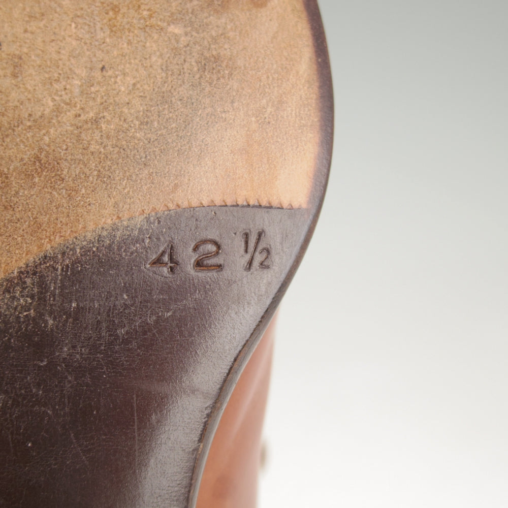 極美品★(伊)ステファノ・ベーメル SIZE 42.5【定価20万円以上★ハンドソーンウェルテッド製法/セミブローグ】茶/Stefano Bemer★o550