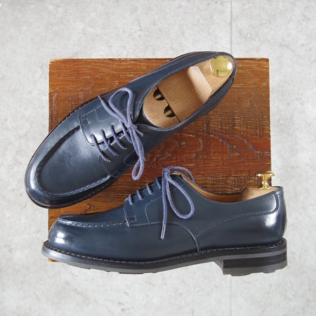 美品★J.M.ウエストン 6D【定価￥187,000-★ゴルフ/GOLF】641/31ラスト/Uチップ/ボックスカーフ/紺/メンズ/Weston/ウェストン★p113