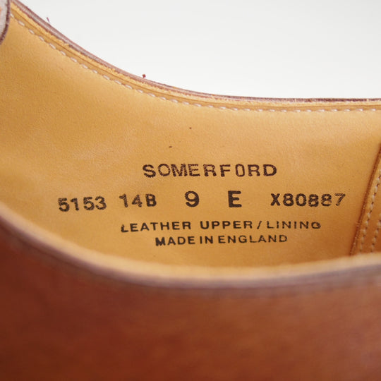 極美品★クロケット&ジョーンズ 9E【現行定価10万円以上★SOMERFORD/Uチップ】348ラスト/カーフ/濃茶/メンズ/Crockett&Jones★o021