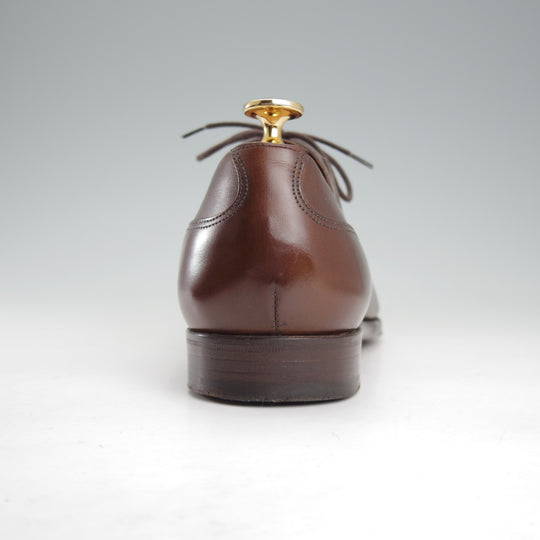 極美品★エドワードグリーン UK7.5程度/8C【定価20万円以上★純正ツリー付/ストレートチップ/PELHAM】606ラスト/濃茶/EDWARD GREEN★o022