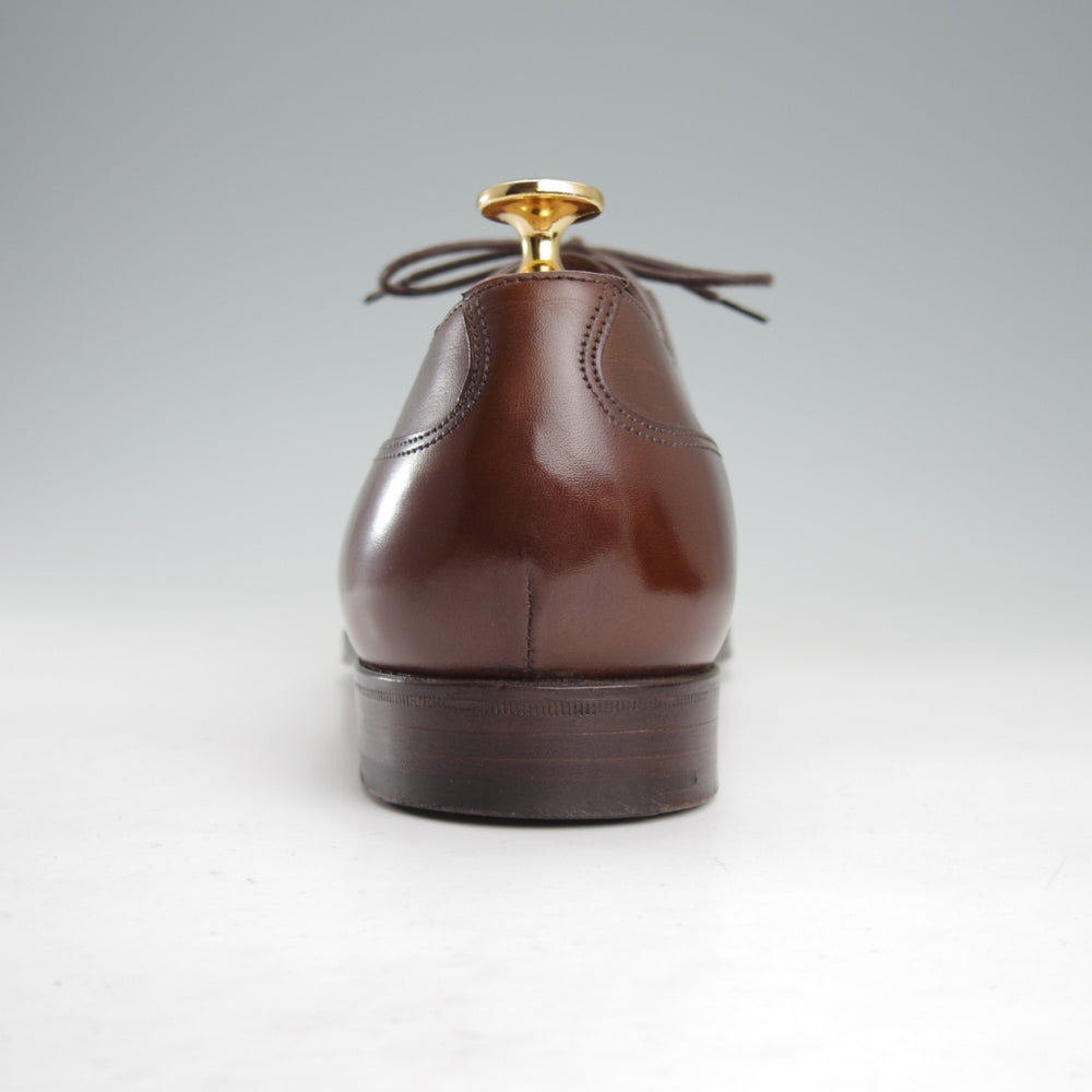 極美品★エドワードグリーン UK7.5程度/8C【定価20万円以上★純正ツリー付/ストレートチップ/PELHAM】606ラスト/濃茶/EDWARD GREEN★o022