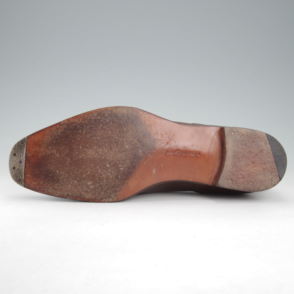 極美品★エドワードグリーン UK7.5程度/8C【定価20万円以上★純正ツリー付/ストレートチップ/PELHAM】606ラスト/濃茶/EDWARD GREEN★o022