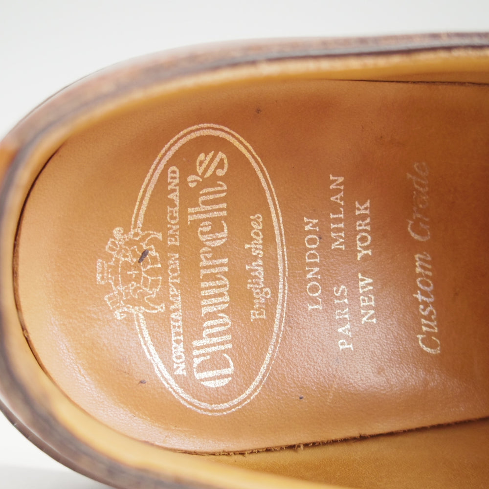 美品★チャーチ 85F/UK8.5【現行定価￥192,500-★SHANNON/シャノン】103ラスト/プレーントゥ/サンダルウッド/茶/メンズ/Church's★o023