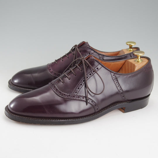 極美品★オールデン 8.5D【現行定価20万円以上★コードバン仕様/グラントラスト/N0302】サドルシューズ/プレーントゥ/赤茶/ALDEN★o024