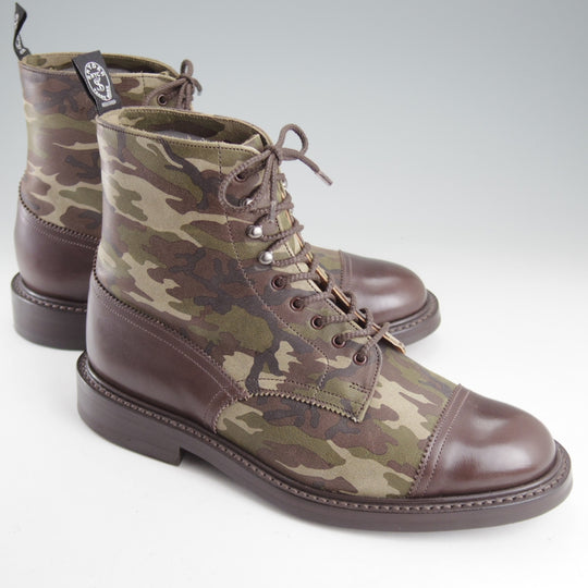 極美品★トリッカーズ SIZE 8.5【現行定価14万円以上★カントリーブーツ/(米)TODD SNYDER別注】M7285/コンビ/濃茶×カモ/Tricker's★p109