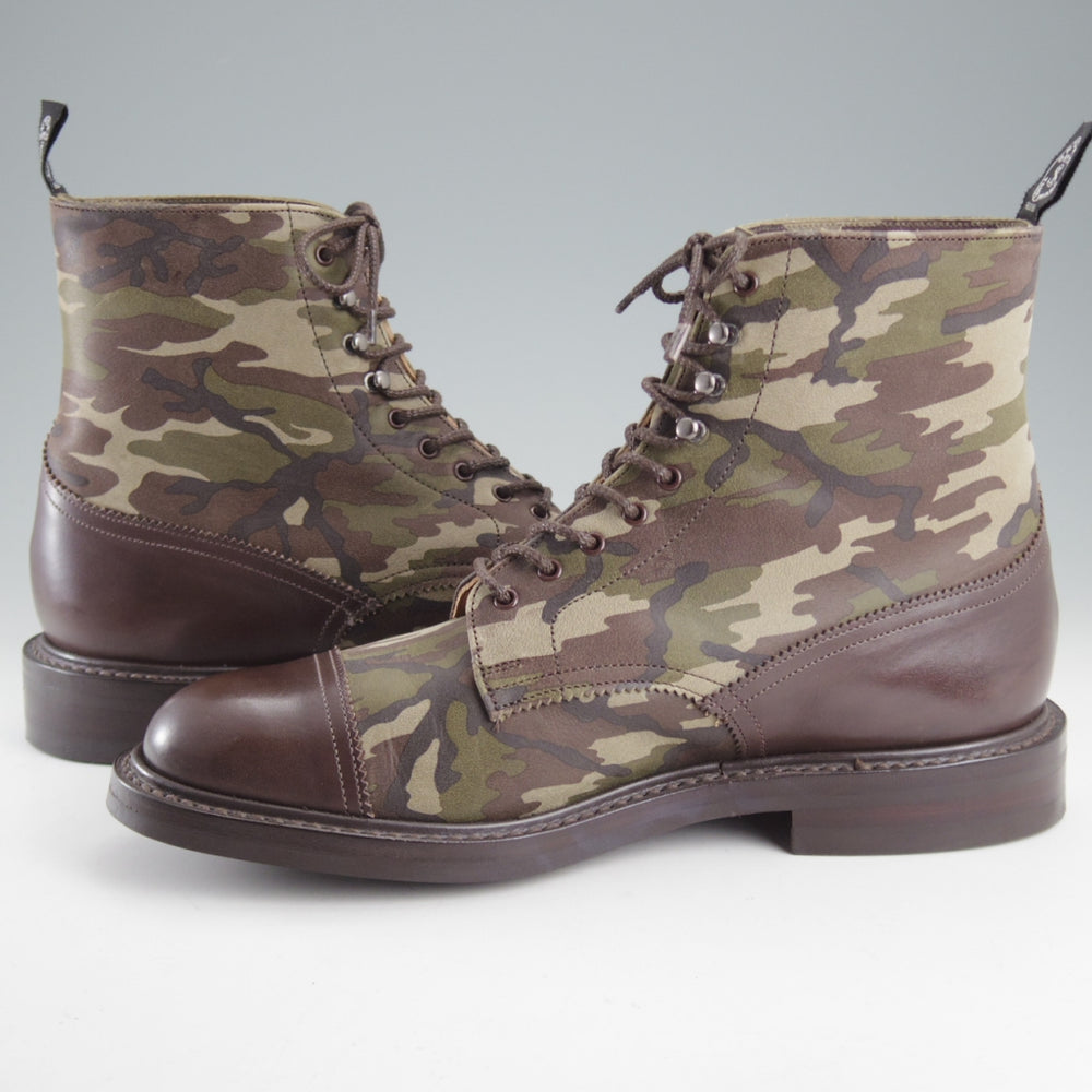 極美品★トリッカーズ SIZE 8.5【現行定価14万円以上★カントリーブーツ/(米)TODD SNYDER別注】M7285/コンビ/濃茶×カモ/Tricker's★p109