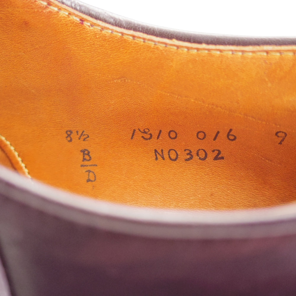 極美品★オールデン 8.5D【現行定価20万円以上★コードバン仕様/グラントラスト/N0302】サドルシューズ/プレーントゥ/赤茶/ALDEN★o024