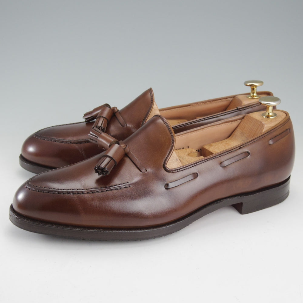 極美品★クロケット&ジョーンズ 8.5E【定価￥121,000-★CAVENDISH 3/キャベンディッシュ】タッセルローファー/375ラスト/カーフ/濃茶★o025