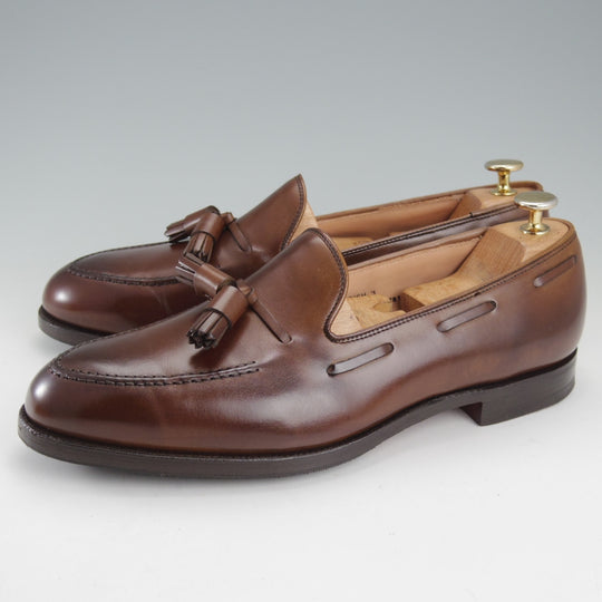 極美品★クロケット&ジョーンズ 8.5E【定価￥121,000-★CAVENDISH 3/キャベンディッシュ】タッセルローファー/375ラスト/カーフ/濃茶★o025