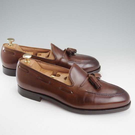 極美品★クロケット&ジョーンズ 8.5E【定価￥121,000-★CAVENDISH 3/キャベンディッシュ】タッセルローファー/375ラスト/カーフ/濃茶★o025