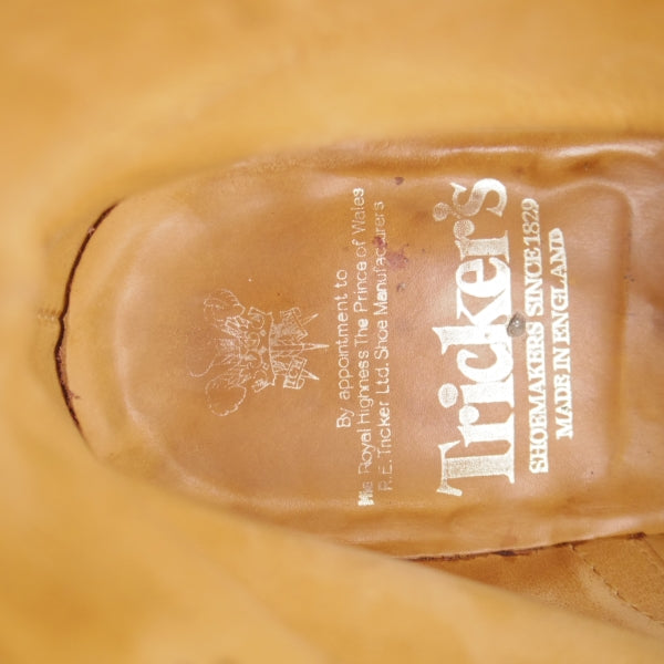 極上★トリッカーズ SIZE 7.5【貴重★セミブローグ版ストウ/M7046】カントリーブーツ/カーフ/1001BURNISHED/茶/メンズ/Tricker's★n529