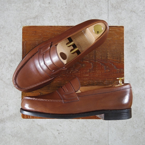 極上★J.M.ウエストン 6.5E【現行定価￥156,200-★コインローファー/180】82ラスト/シボ革/茶/メンズ/Weston/ウェストン★n530