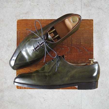 極上★(仏)ベルルッティ SIZE 6.5【貴重★純正ツリー付/ESPRIT/ホールカット】エスプリ/深緑系パティーヌ/メンズ/Berluti★n536