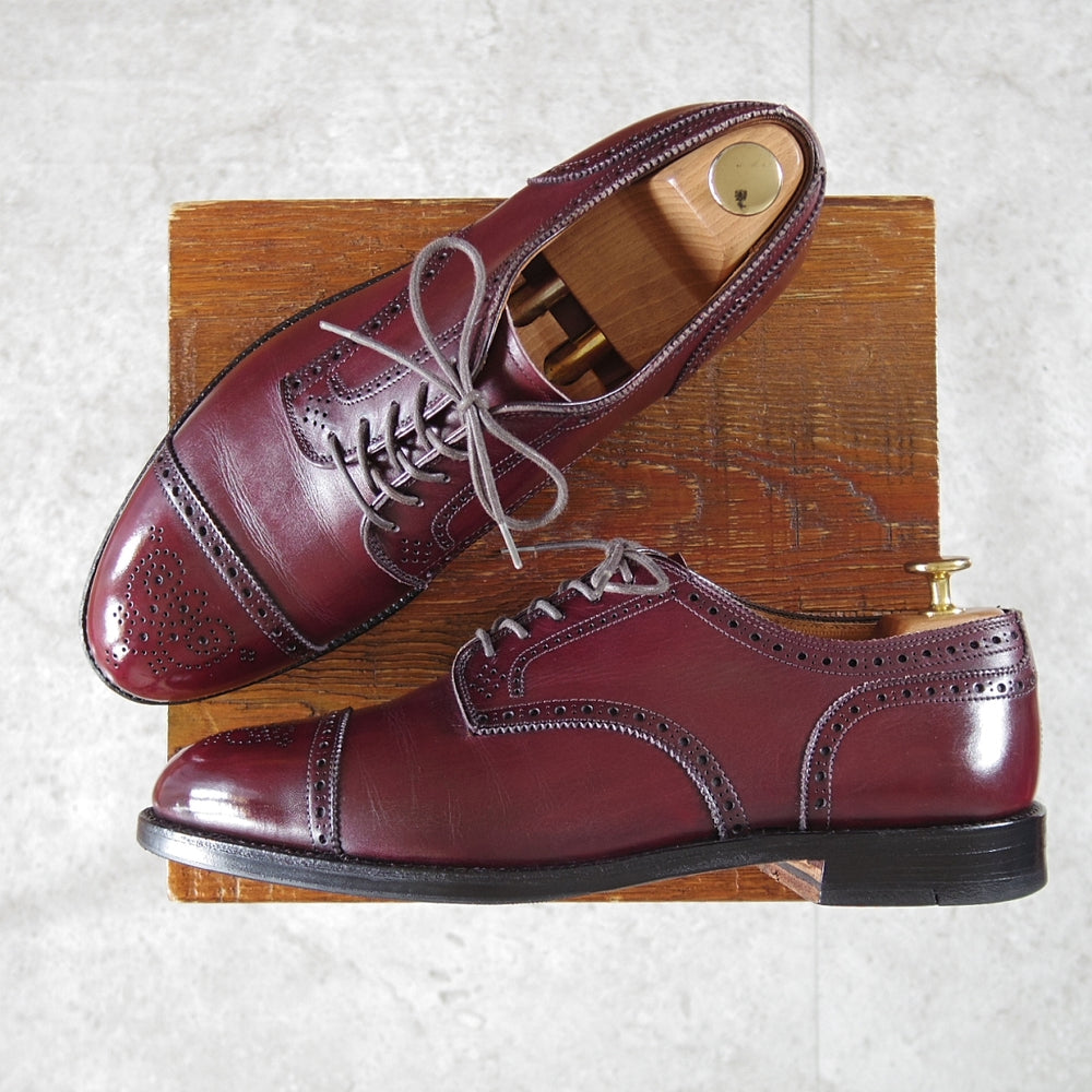 使用僅か★オールデン 8.5E【貴重★ブルックスブラザーズ別注/958】アバディーンラスト/セミブローグ/赤茶/BROOKS BROTHERS/ALDEN★o029