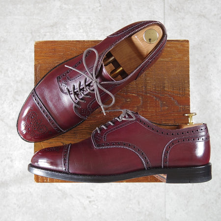 使用僅か★オールデン 8.5E【貴重★ブルックスブラザーズ別注/958】アバディーンラスト/セミブローグ/赤茶/BROOKS BROTHERS/ALDEN★o029