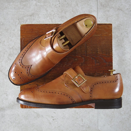 極上★チャーチ 70G/UK7【貴重★73ラスト仕様/PICCADILLY】ピカデリー/モンクストラップ/4都市ロゴ/カーフ/茶/メンズ/Church's★o030