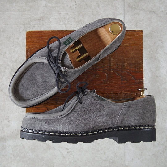 未使用★パラブーツ SIZE 42.5【定価￥94,600-★ミカエル/MICHAEL】チロリアンシューズ/スエード/GRIS/灰/メンズ/Paraboot★o036