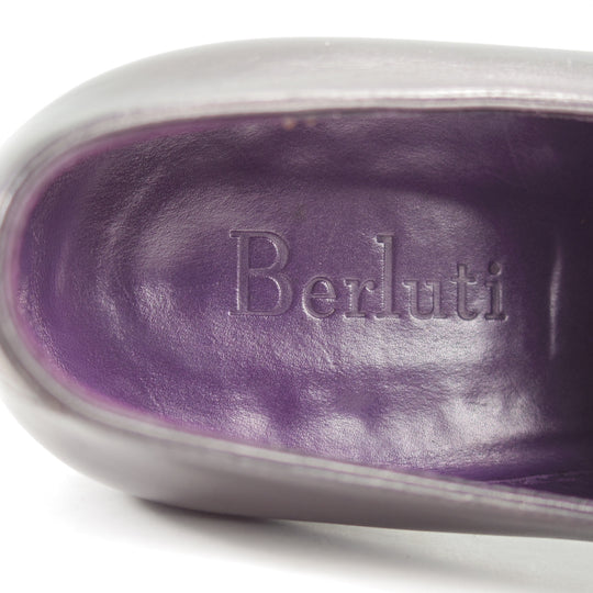 美品★(仏)ベルルッティ SIZE 7【黒系パティーヌ★イミテーションブローグ/ホールカット】カーフ/NERO GRIGIO/黒/メンズ/Berluti★o027