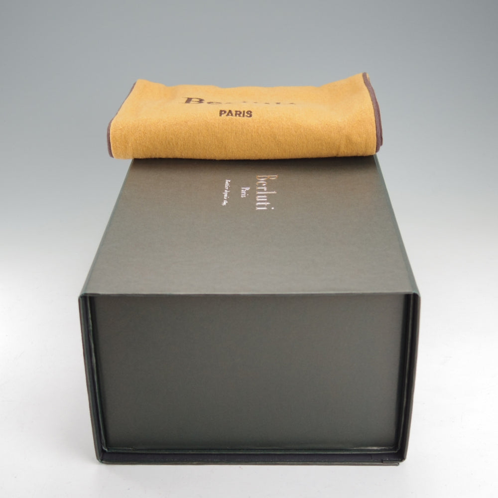 美品★(仏)ベルルッティ SIZE 7【黒系パティーヌ★イミテーションブローグ/ホールカット】カーフ/NERO GRIGIO/黒/メンズ/Berluti★o027