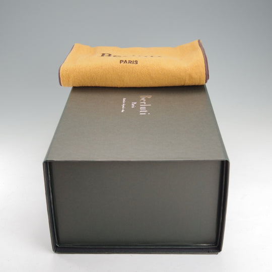 美品★(仏)ベルルッティ SIZE 7【黒系パティーヌ★イミテーションブローグ/ホールカット】カーフ/NERO GRIGIO/黒/メンズ/Berluti★o027