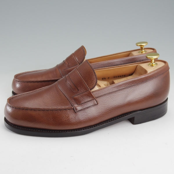 極上★J.M.ウエストン 6.5E【現行定価￥156,200-★コインローファー/180】82ラスト/シボ革/茶/メンズ/Weston/ウェストン★n530