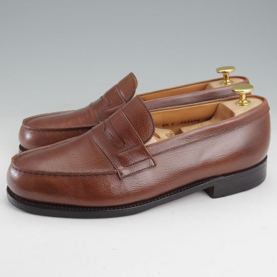 極上★J.M.ウエストン 6.5E【現行定価￥156,200-★コインローファー/180】82ラスト/シボ革/茶/メンズ/Weston/ウェストン★n530