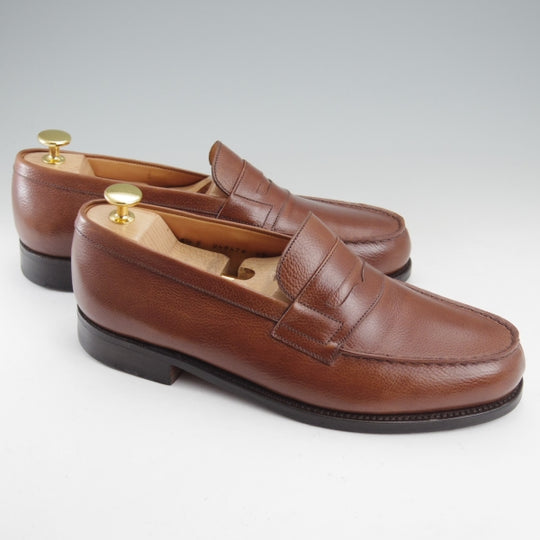 極上★J.M.ウエストン 6.5E【現行定価￥156,200-★コインローファー/180】82ラスト/シボ革/茶/メンズ/Weston/ウェストン★n530