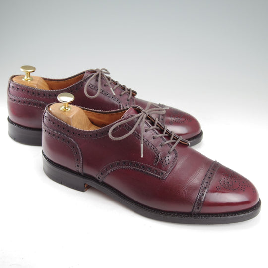 使用僅か★オールデン 8.5E【貴重★ブルックスブラザーズ別注/958】アバディーンラスト/セミブローグ/赤茶/BROOKS BROTHERS/ALDEN★o029