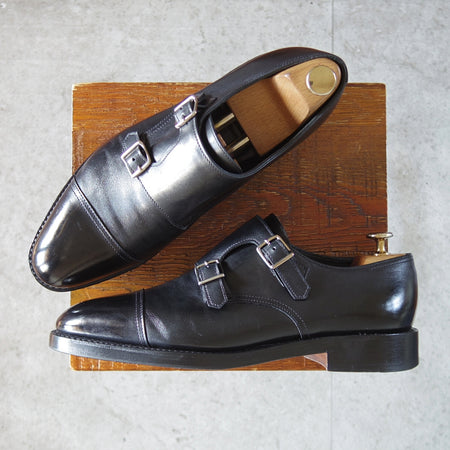 極上★ジョンロブ 7E【定価￥265,100-★WILLIAM/ウィリアム】9795ラスト/ダブルモンク/カーフ/黒/メンズ/JOHN LOBB★o566