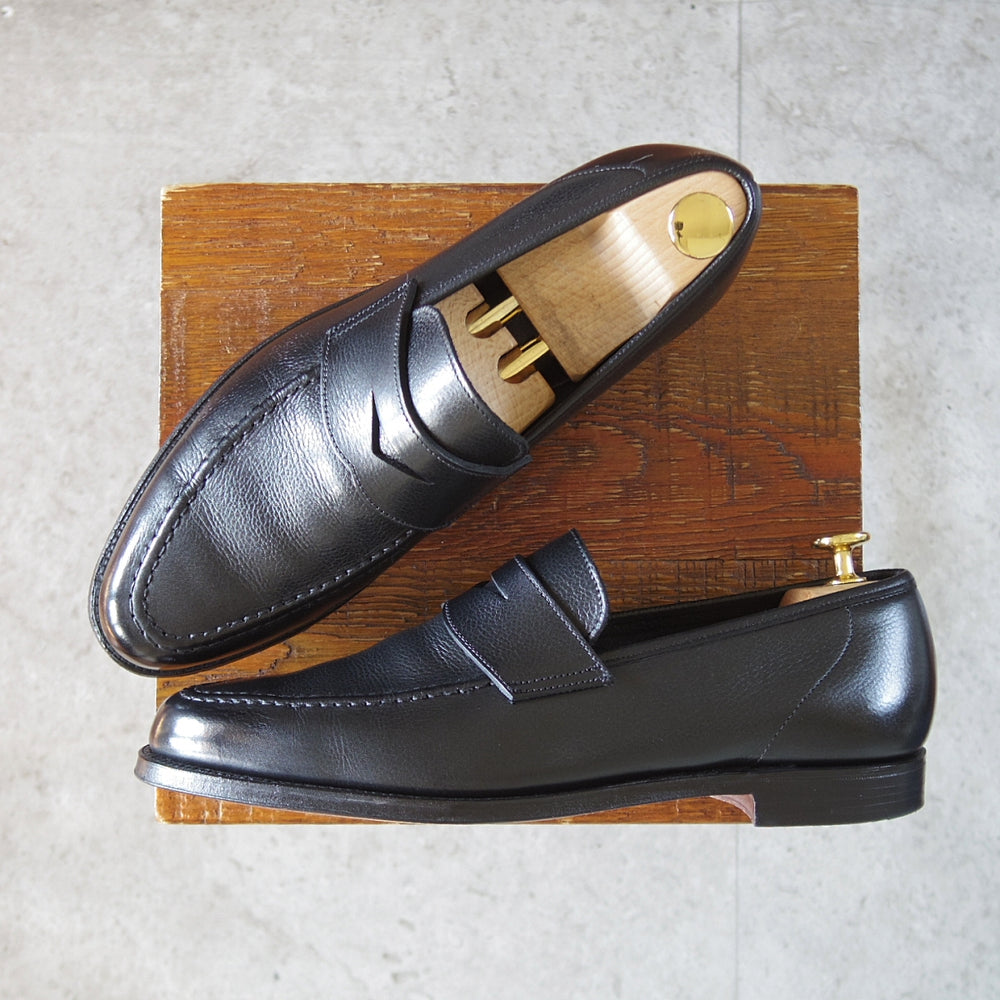 極美品★クロケット&ジョーンズ 7.5E【現行定価10万円以上★バーニーズNY別注/SELHURST】366ラスト/ローファー/黒/Crockett&Jones★o568