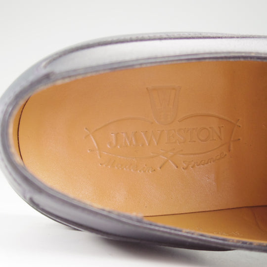 美品★J.M.ウエストン 6D【定価￥187,000-★ゴルフ/GOLF】641/31ラスト/Uチップ/ボックスカーフ/紺/メンズ/Weston/ウェストン★p113