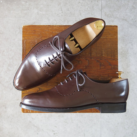 極美品★J.M.ウエストン 6.5D【定価￥148,500-★ホールカット/REMI/357】T6ラスト/ボックスカーフ/濃茶/メンズ/Weston/ウェストン★o574