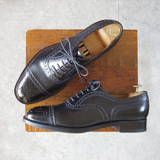 美品★J.M.ウエストン 6.5D【貴重★310/セミブローグ】11ラスト/ボックスカーフ/黒/メンズ/Weston/ウェストン★o576