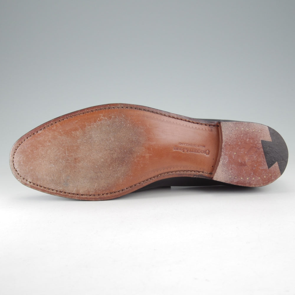 極美品★クロケット&ジョーンズ 7.5E【現行定価10万円以上★バーニーズNY別注/SELHURST】366ラスト/ローファー/黒/Crockett&Jones★o568