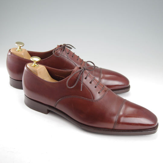 美品★クロケット&ジョーンズ 9E【ハンドグレードライン★ストレートチップ/HAREWOOD】ハーウッド/カーフ/茶/Crockett&Jones★o033