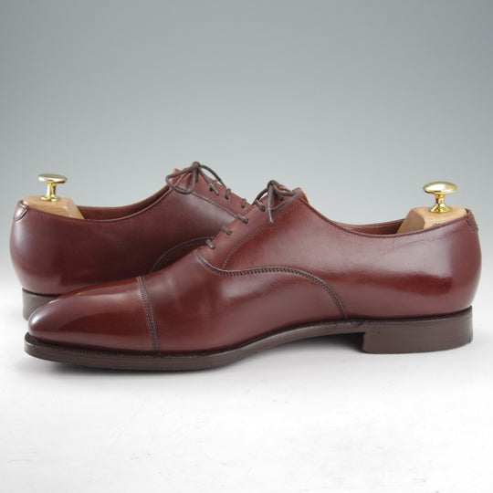 美品★クロケット&ジョーンズ 9E【ハンドグレードライン★ストレートチップ/HAREWOOD】ハーウッド/カーフ/茶/Crockett&Jones★o033