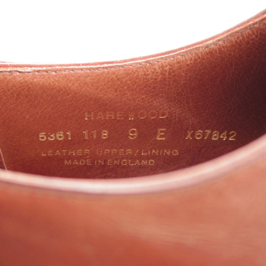美品★クロケット&ジョーンズ 9E【ハンドグレードライン★ストレートチップ/HAREWOOD】ハーウッド/カーフ/茶/Crockett&Jones★o033