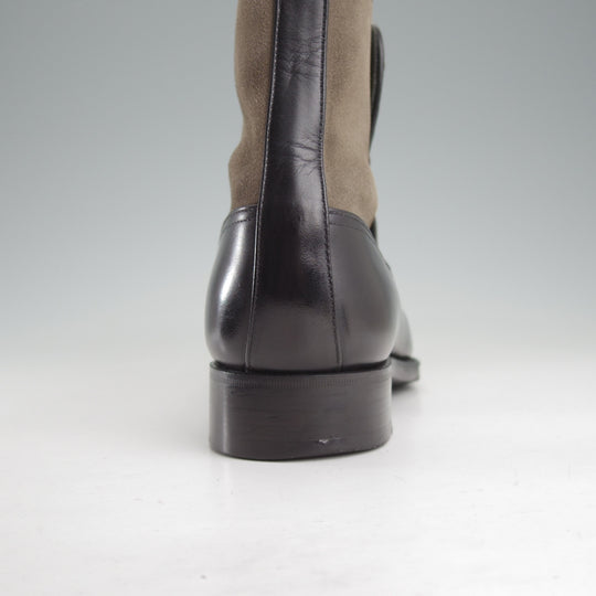 極上★Perfetto/ペルフェット SIZE 6.5【グッドイヤーウェルテッド製法★ボタンブーツ/DICTATOR】カーフ×スエード/黒×カーキ★o570