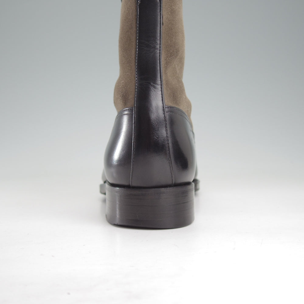 極上★Perfetto/ペルフェット SIZE 6.5【グッドイヤーウェルテッド製法★ボタンブーツ/DICTATOR】カーフ×スエード/黒×カーキ★o570