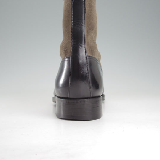 極上★Perfetto/ペルフェット SIZE 6.5【グッドイヤーウェルテッド製法★ボタンブーツ/DICTATOR】カーフ×スエード/黒×カーキ★o570