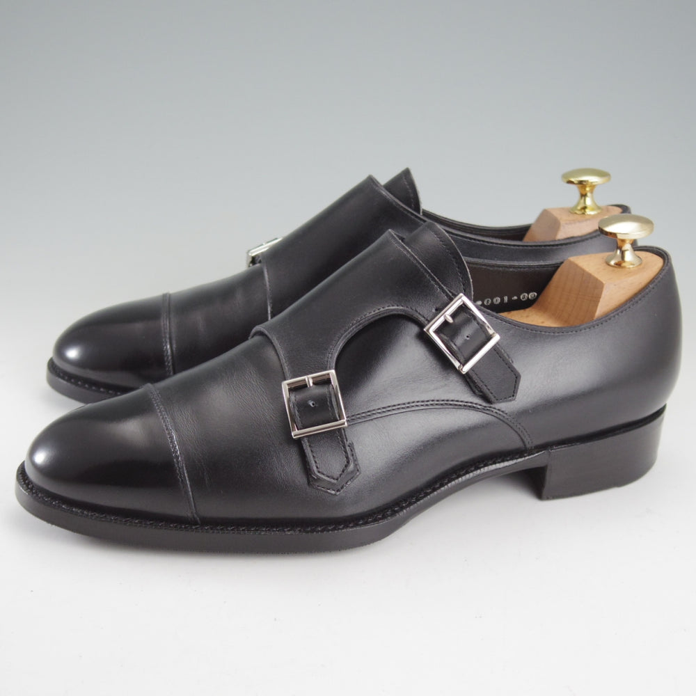 極上★三陽山長 SIZE 6.5【定価￥104,500-★源四郎/R2010ラスト】ダブルモンク/カーフ/黒/GENSHIRO/Sanyo Yamacho★o573