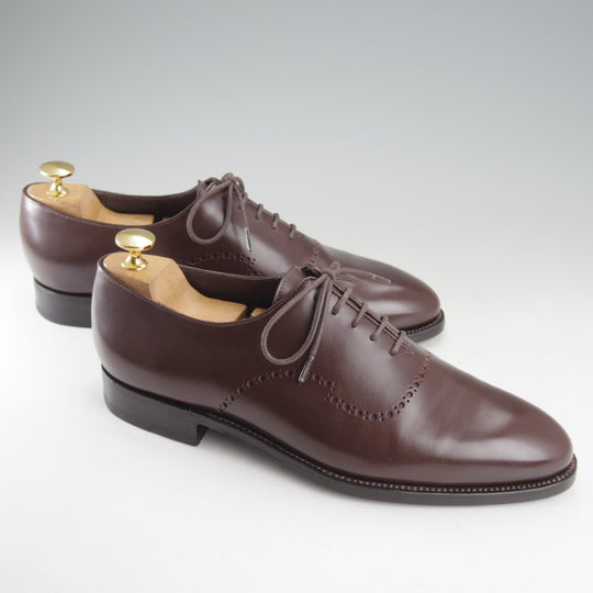 極美品★J.M.ウエストン 6.5D【定価￥148,500-★ホールカット/REMI/357】T6ラスト/ボックスカーフ/濃茶/メンズ/Weston/ウェストン★o574