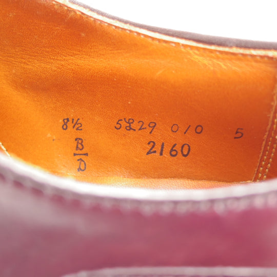 極美品★オールデン 8.5D【定価￥220,000-★コードバン/2160/アバディーンラスト】ストレートチップ/バーガンディー/赤茶/ALDEN★o038