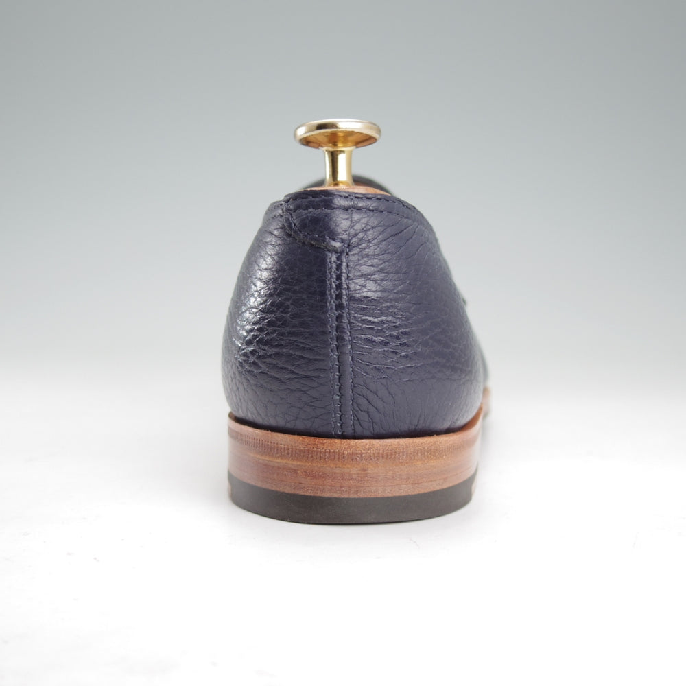 美品★ジョンロブ 6E【定価￥269,500-★LOPEZ/ロペス/TENSILE】4395ラスト/コインローファー/シボ革/紺/メンズ/JOHN LOBB★o039