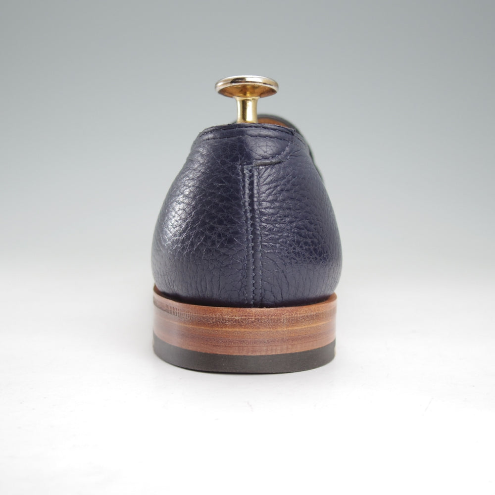 美品★ジョンロブ 6E【定価￥269,500-★LOPEZ/ロペス/TENSILE】4395ラスト/コインローファー/シボ革/紺/メンズ/JOHN LOBB★o039