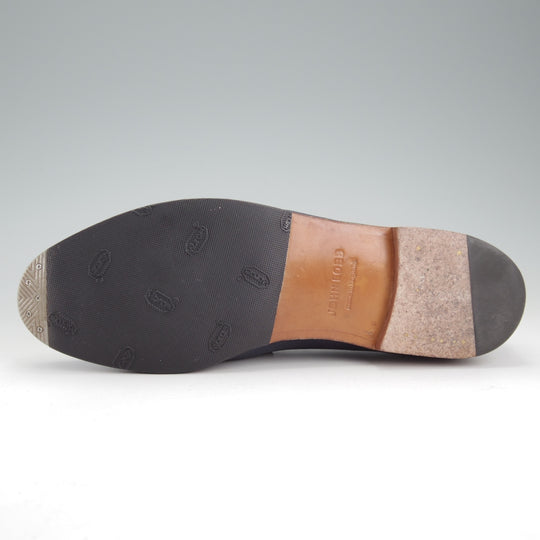 美品★ジョンロブ 6E【定価￥269,500-★LOPEZ/ロペス/TENSILE】4395ラスト/コインローファー/シボ革/紺/メンズ/JOHN LOBB★o039