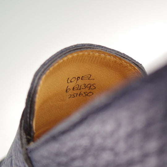 美品★ジョンロブ 6E【定価￥269,500-★LOPEZ/ロペス/TENSILE】4395ラスト/コインローファー/シボ革/紺/メンズ/JOHN LOBB★o039